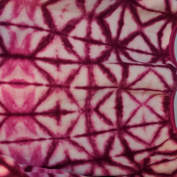 Patagonia Synchilla Women's Size XL Pink Geometric Tie Dye Print Snap T Pullover - Picture 2 of 8